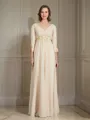 A-Line/Princess V-neck Floor-Length Chiffon Mother of the Bride Dresses With Ruffles