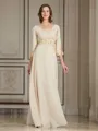 A-Line/Princess V-neck Floor-Length Chiffon Mother of the Bride Dresses With Ruffles