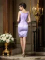 Sheath/Column Scoop Short/Mini Satin Mother of the Bride Dresses With Bow
