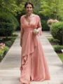 A-Line/Princess V-neck Floor-Length Chiffon Mother of the Bride Dresses With Ruffles