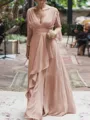 A-Line/Princess V-neck Floor-Length Chiffon Mother of the Bride Dresses With Ruffles