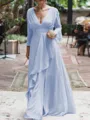 A-Line/Princess V-neck Floor-Length Chiffon Mother of the Bride Dresses With Ruffles