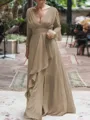 A-Line/Princess V-neck Floor-Length Chiffon Mother of the Bride Dresses With Ruffles