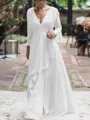 A-Line/Princess V-neck Floor-Length Chiffon Mother of the Bride Dresses With Ruffles