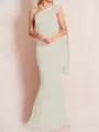 Sheath/Column One-Shoulder Floor-Length Stretch Crepe Mother of the Bride Dresses With Ruffles