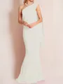 Sheath/Column One-Shoulder Floor-Length Stretch Crepe Mother of the Bride Dresses With Ruffles