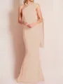 Sheath/Column One-Shoulder Floor-Length Stretch Crepe Mother of the Bride Dresses With Ruffles