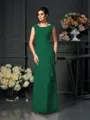 A-Line/Princess Scoop Floor-Length Chiffon Mother of the Bride Dresses With Lace