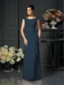 A-Line/Princess Scoop Floor-Length Chiffon Mother of the Bride Dresses With Lace