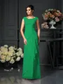 A-Line/Princess Scoop Floor-Length Chiffon Mother of the Bride Dresses With Lace