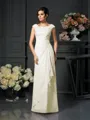 A-Line/Princess Scoop Floor-Length Chiffon Mother of the Bride Dresses With Lace