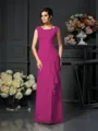 A-Line/Princess Scoop Floor-Length Chiffon Mother of the Bride Dresses With Lace