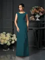A-Line/Princess Scoop Floor-Length Chiffon Mother of the Bride Dresses With Lace