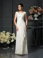 A-Line/Princess Scoop Floor-Length Chiffon Mother of the Bride Dresses With Lace