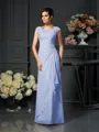 A-Line/Princess Scoop Floor-Length Chiffon Mother of the Bride Dresses With Lace