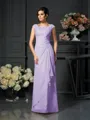 A-Line/Princess Scoop Floor-Length Chiffon Mother of the Bride Dresses With Lace