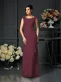 A-Line/Princess Scoop Floor-Length Chiffon Mother of the Bride Dresses With Lace
