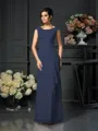 A-Line/Princess Scoop Floor-Length Chiffon Mother of the Bride Dresses With Lace