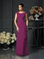 A-Line/Princess Scoop Floor-Length Chiffon Mother of the Bride Dresses With Lace