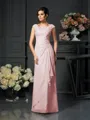 A-Line/Princess Scoop Floor-Length Chiffon Mother of the Bride Dresses With Lace