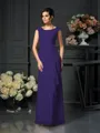 A-Line/Princess Scoop Floor-Length Chiffon Mother of the Bride Dresses With Lace