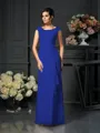 A-Line/Princess Scoop Floor-Length Chiffon Mother of the Bride Dresses With Lace