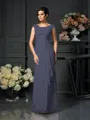 A-Line/Princess Scoop Floor-Length Chiffon Mother of the Bride Dresses With Lace