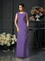 A-Line/Princess Scoop Floor-Length Chiffon Mother of the Bride Dresses With Lace
