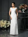 A-Line/Princess Scoop Floor-Length Chiffon Mother of the Bride Dresses With Lace