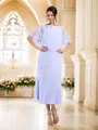 Sheath/Column Bateau Ankle-Length Chiffon Mother of the Bride Dresses
