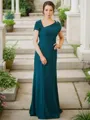 Sheath/Column Square Floor-Length Satin Mother of the Bride Dresses With Ruffles