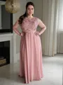 A-Line/Princess Scoop Floor-Length Chiffon Mother of the Bride Dresses With Appliques Lace