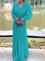 A-Line/Princess V-neck Floor-Length Chiffon Mother of the Bride Dresses With Ruffles