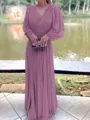 A-Line/Princess V-neck Floor-Length Chiffon Mother of the Bride Dresses With Ruffles