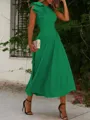 A-Line/Princess Jewel Sleeveless Stretch Crepe Mother of the Bride Dresses With Ruffles