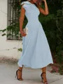 A-Line/Princess Jewel Sleeveless Stretch Crepe Mother of the Bride Dresses With Ruffles