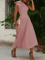 A-Line/Princess Jewel Sleeveless Stretch Crepe Mother of the Bride Dresses With Ruffles
