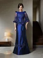 A-Line/Princess Scoop Floor-Length Taffeta Mother of the Bride Dresses With Beading