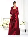 A-Line/Princess Strapless Floor-Length Taffeta Mother of the Bride Dresses With Appliques Lace