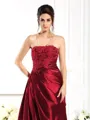 A-Line/Princess Strapless Floor-Length Taffeta Mother of the Bride Dresses With Appliques Lace