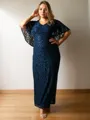 Sheath/Column V-neck Ankle-Length Lace Mother of the Bride Dresses