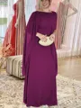 Sheath/Column Scoop Floor-Length Chiffon Mother of the Bride Dresses With Ruffles