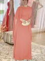 Sheath/Column Scoop Floor-Length Chiffon Mother of the Bride Dresses With Ruffles