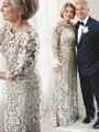 Sheath/Column Scoop Floor-Length Lace Mother of the Bride Dresses With Belt/Sash