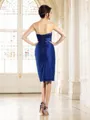 Sheath/Column Strapless Knee-Length Taffeta Mother of the Bride Dresses With Beading