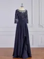 A-Line/Princess Bateau Floor-Length Chiffon Mother of the Bride Dresses With Appliques Lace