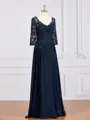 A-Line/Princess V-neck Chiffon Floor-Length Mother of the Bride Dresses With Appliques Lace