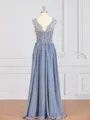 A-Line/Princess V-neck Floor-Length Chiffon Mother of the Bride Dresses With Appliques Lace