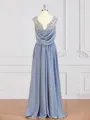 A-Line/Princess V-neck Floor-Length Chiffon Mother of the Bride Dresses With Appliques Lace