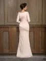 Trumpet/Mermaid Bateau Sweep Train Satin Chiffon Mother of the Bride Dresses With Lace